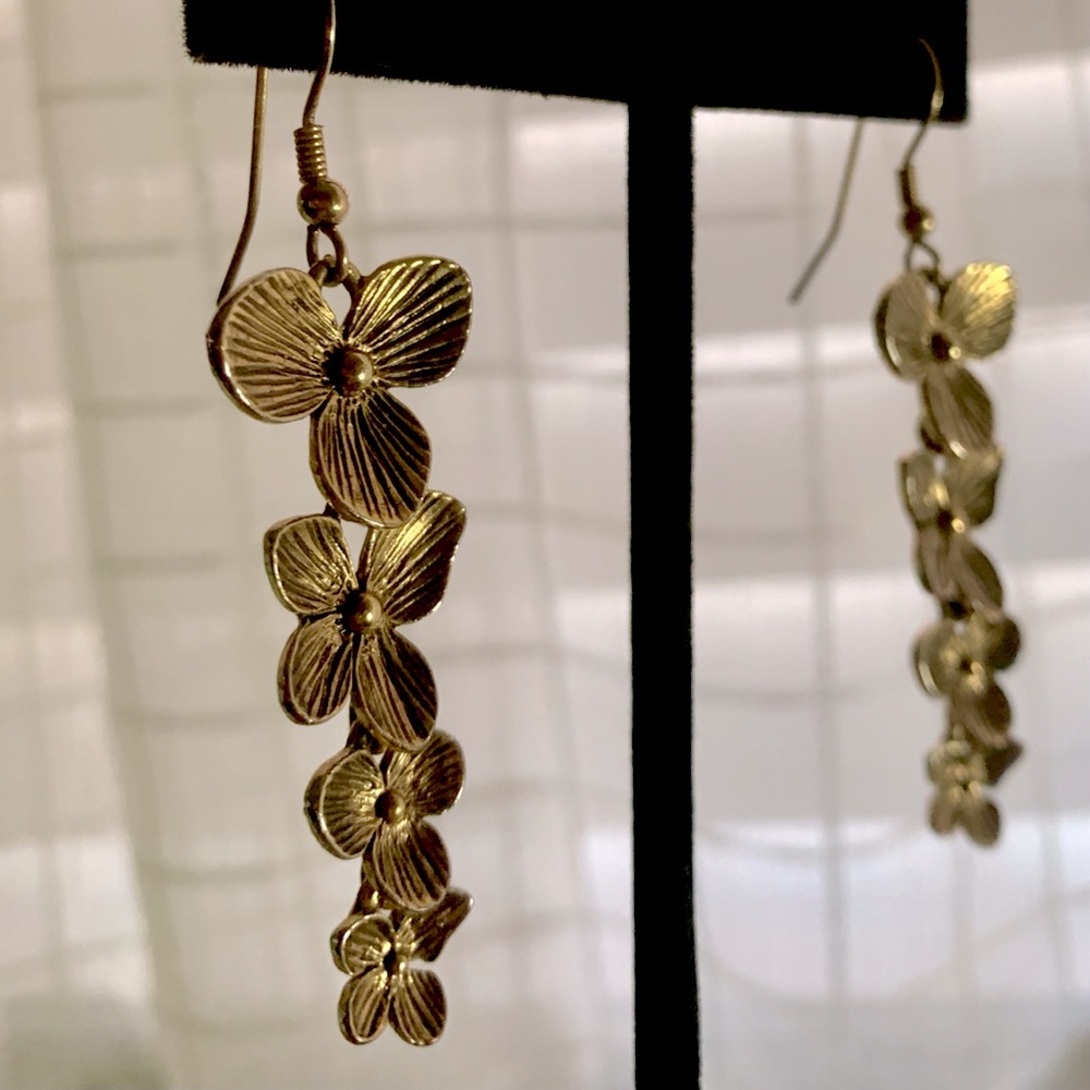Brass blossom earrings